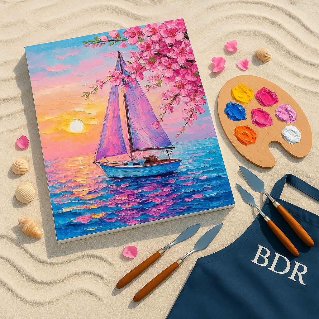 Pink Sky Sailing Knife Painting Workshop, Bandra 14 Dec