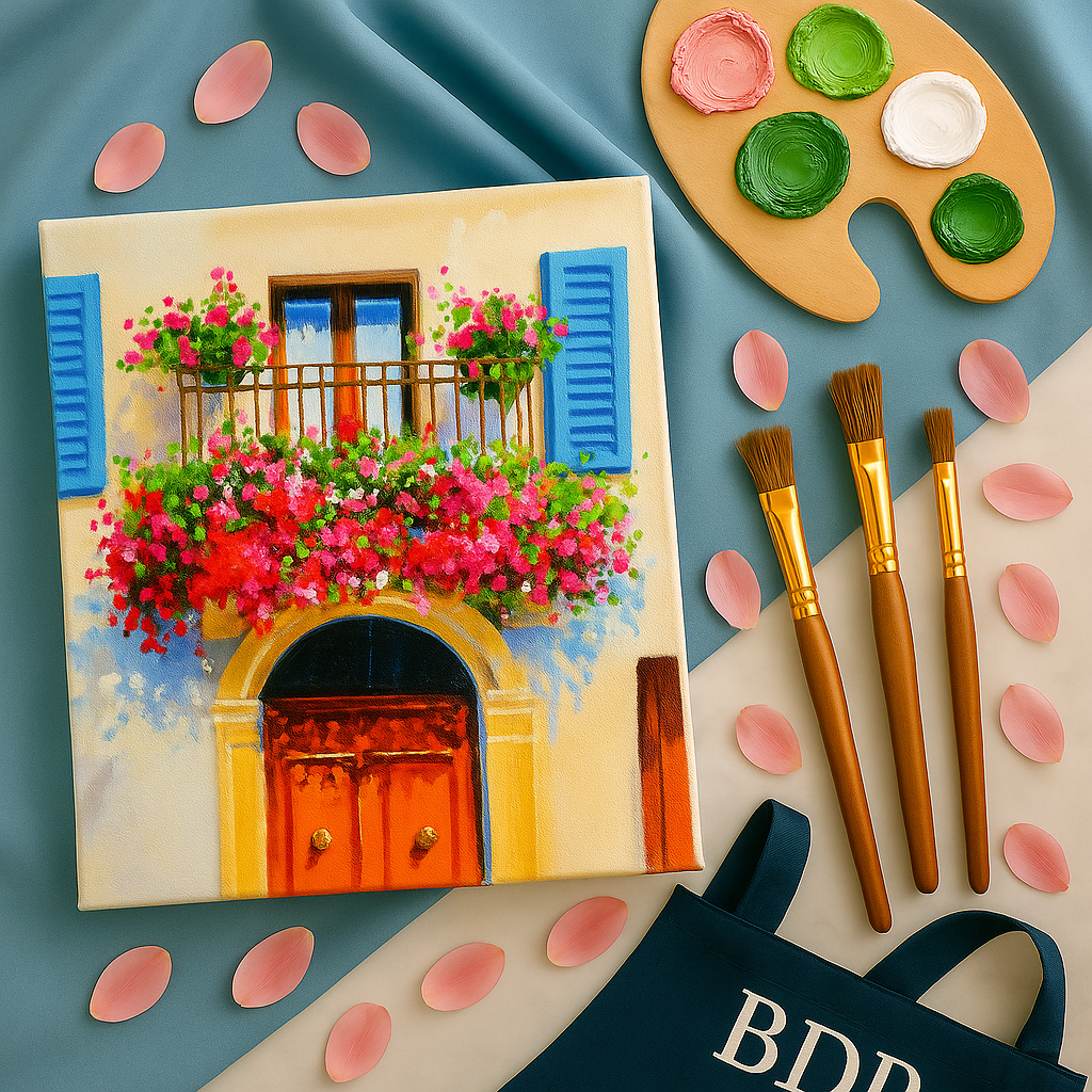 Greek Balcony Canvas Painting Workshop, Thane 22 Mar