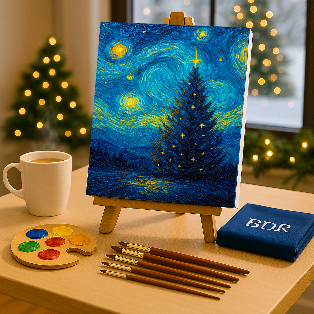 Christmas Starry Night Canvas Painting Workshop, BKC 25 Dec
