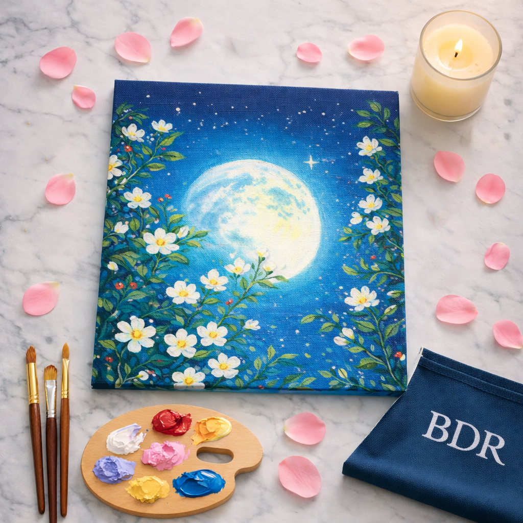 Moonlit Grace Canvas Painting Workshop, BKC 8 Feb