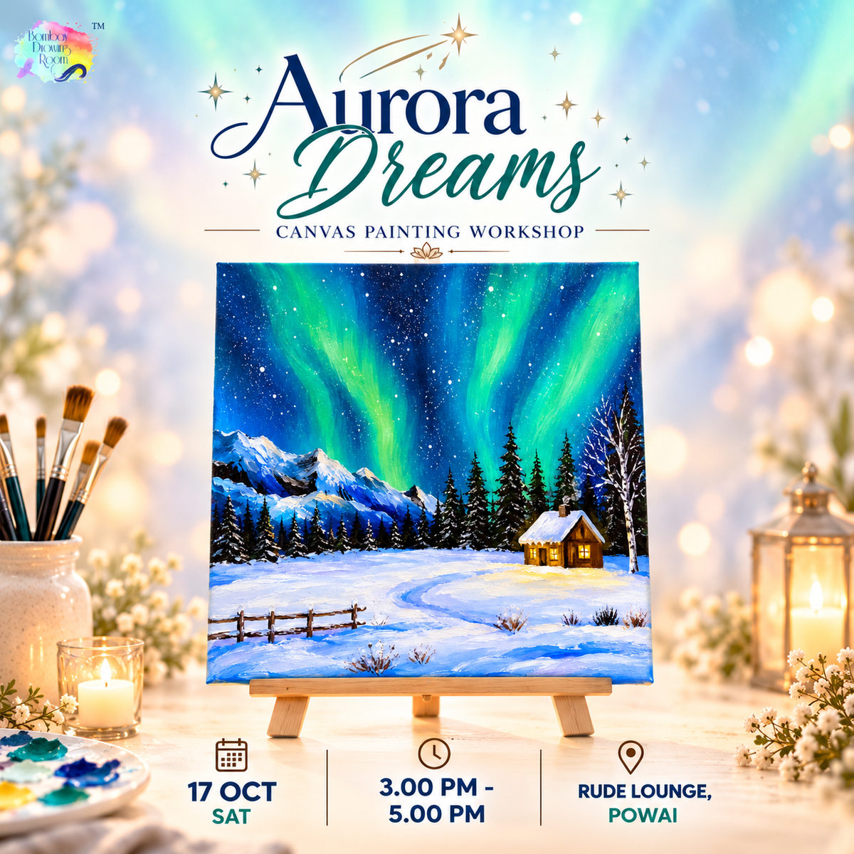 Aurora Dreams Canvas Painting Workshop, Powai 17 Oct Sat