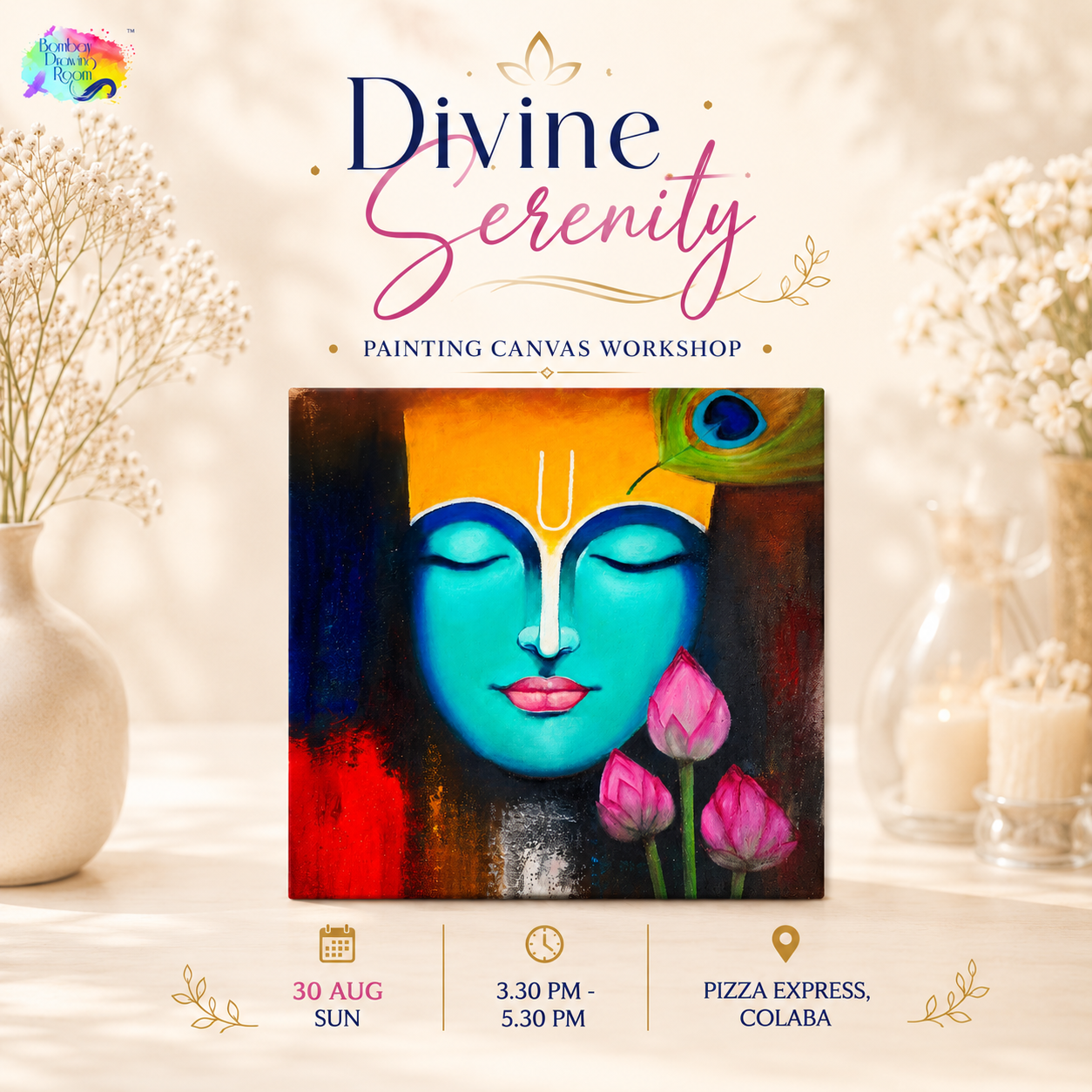 Divine Serenity Canvas Painting Workshop, Colaba 30 Aug