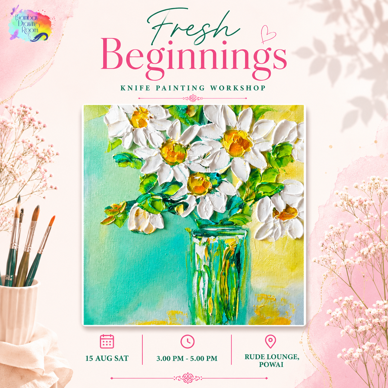 Fresh Beginnings Knife Painting Workshop, Powai 15 Aug