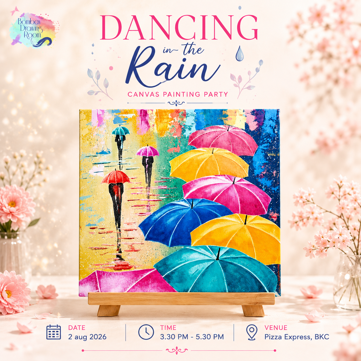 Dancing In The Rain Canvas Painting Workshop, BKC 2 Aug