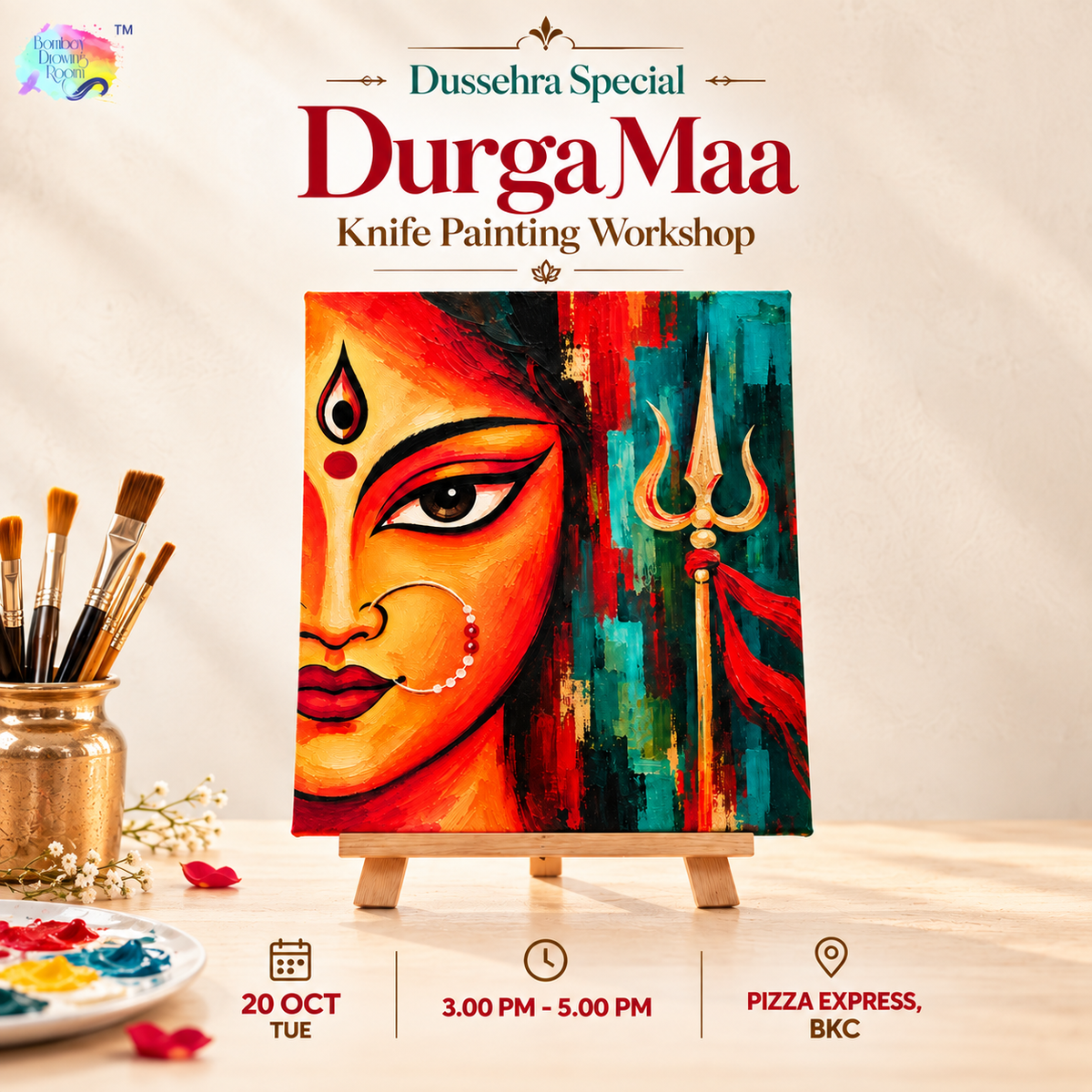 Dussehra Special- Durga Maa Knife Painting Workshop, BKC 20 Oct