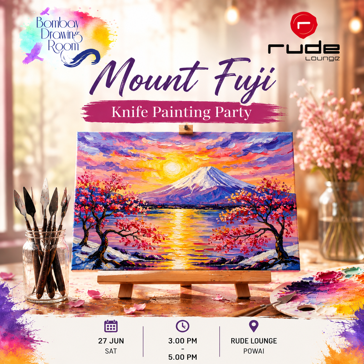 Mount Fuji Knife Painting Workshop, Powai 27 June
