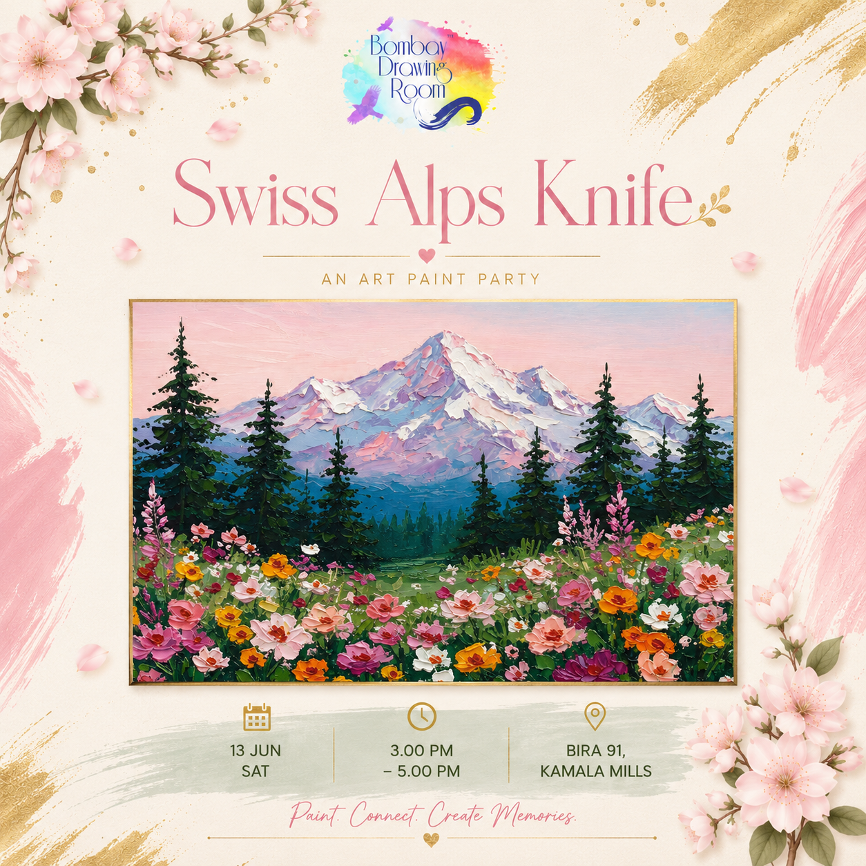 Swiss Alps Knife Painting Workshop, Kamala Mill 13 June