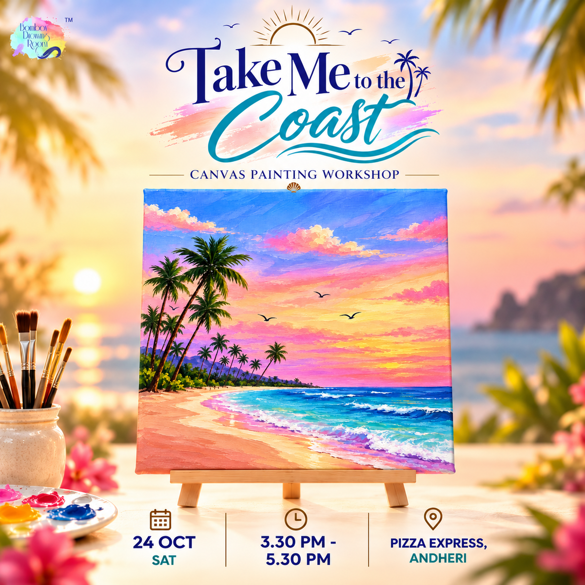 Take Me to the Coast Canvas Painting Workshop, Andheri 24 Oct