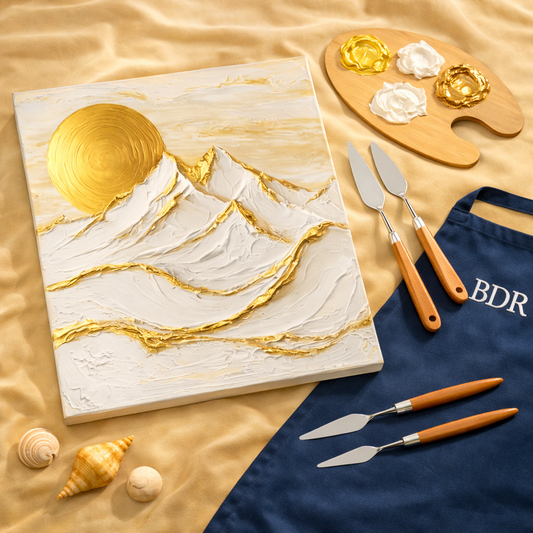 Golden Peaks Texture Knife Painting Workshop, Powai 12 Apr