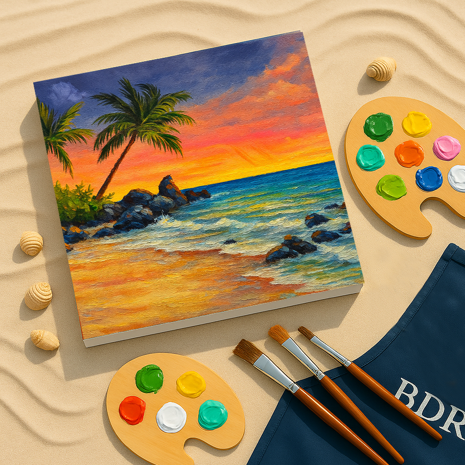 Sunset at Beach Canvas Painting Workshop, Colaba 21 Mar