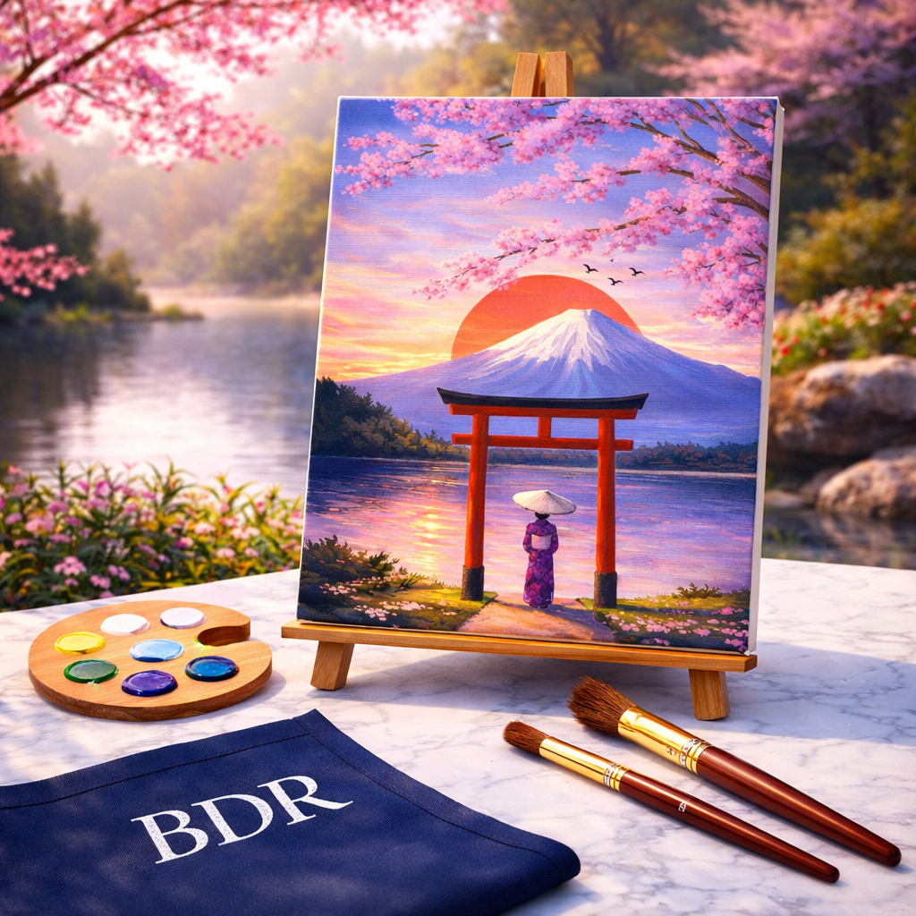 Sakura Sunrise Canvas Painting Workshop, Powai 26 Apr