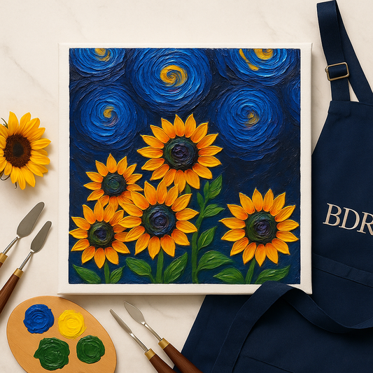 Sunflowers Impasto Texture Knife Painting Workshop, Chembur 26 Oct