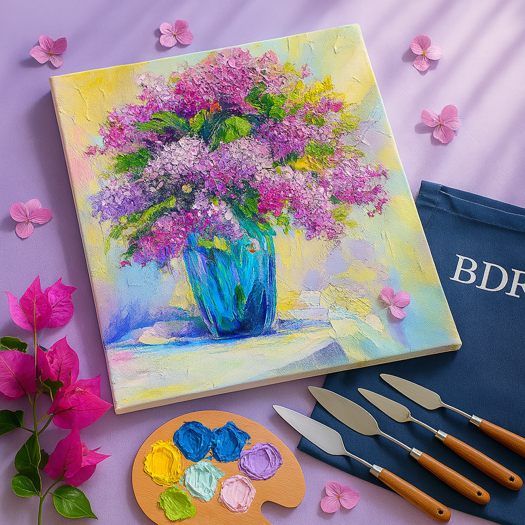 Hydrangea Knife Painting Workshop, Powai 29 Mar