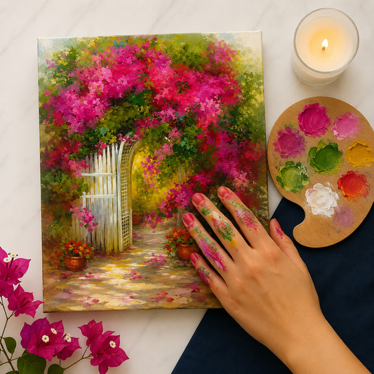 The Blossom Arch Finger + Brush Painting Workshop, Bandra 30 May