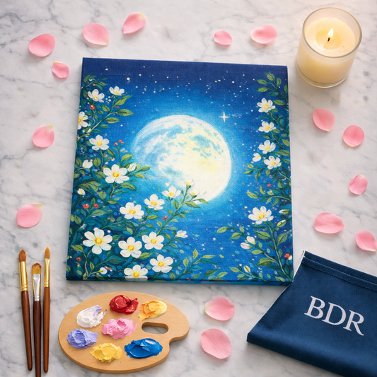 Moonlit Grace Canvas Painting Workshop, BKC 8 Feb