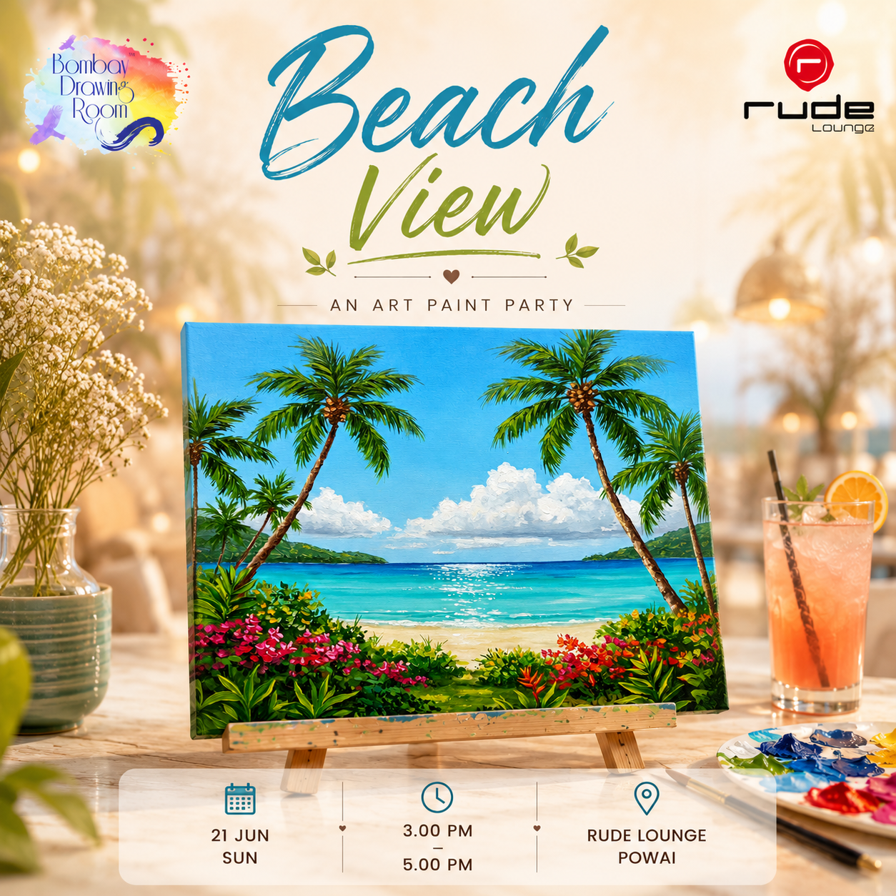 Beach View Canvas Painting Workshop, Powai 21 June