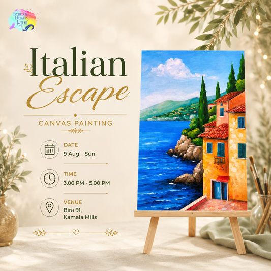 Italian Escape Canvas Painting Workshop, Kamala Mill 9 Aug