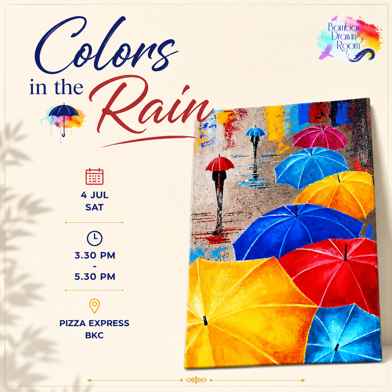 Colors in the Rain Canvas Painting Workshop, BKC 4 July