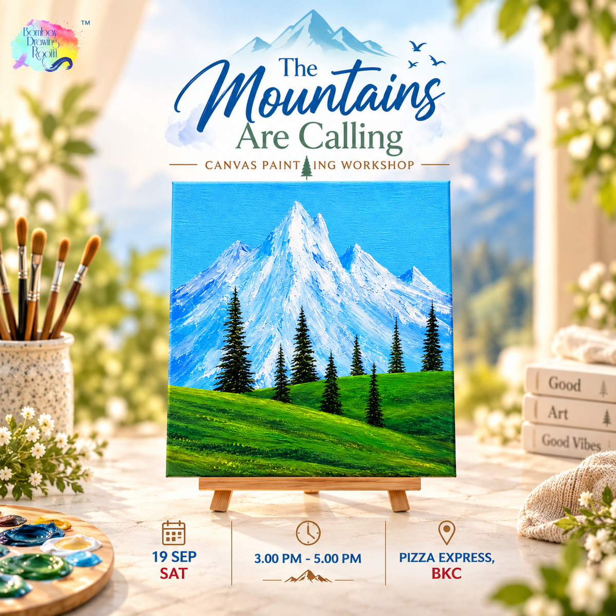 The Mountains Are Calling Canvas Painting Workshop, BKC 19 Sep