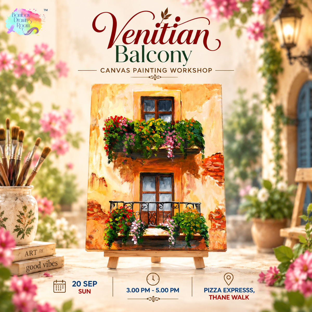 Venetian Balcony Canvas Painting Workshop, Thane 20 Sep