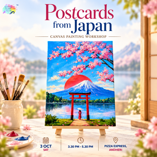 Postcards from Japan Canvas Painting Workshop, Andheri 3 Oct
