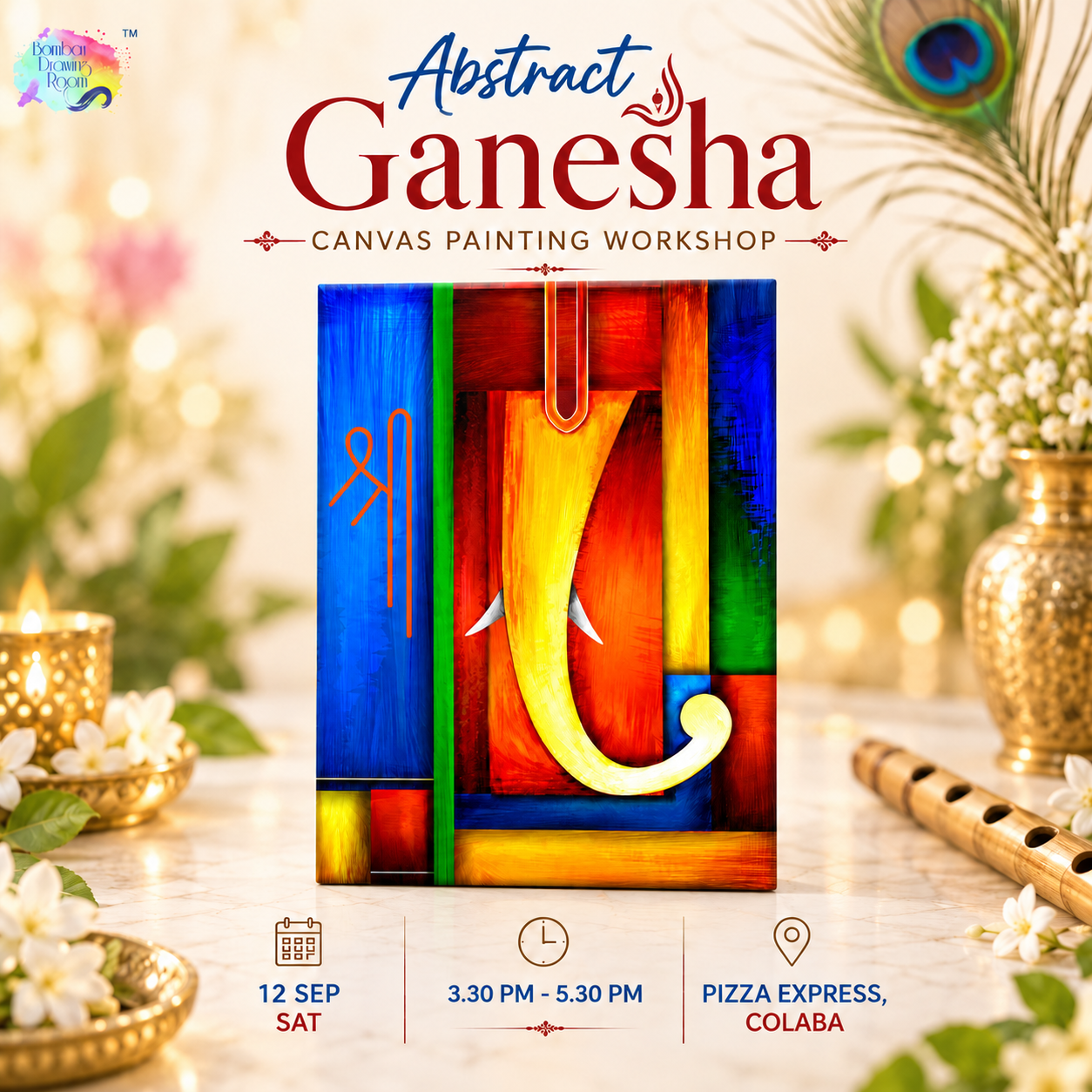 Abstract Ganesha Canvas Painting Workshop, Colaba 12 Sep