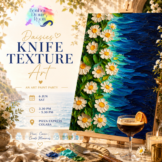 Daisies Texture Art Knife Painting Workshop, Colaba 6 June