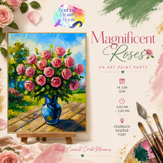 Magnificent Roses Canvas Painting Workshop, Fort 14 June