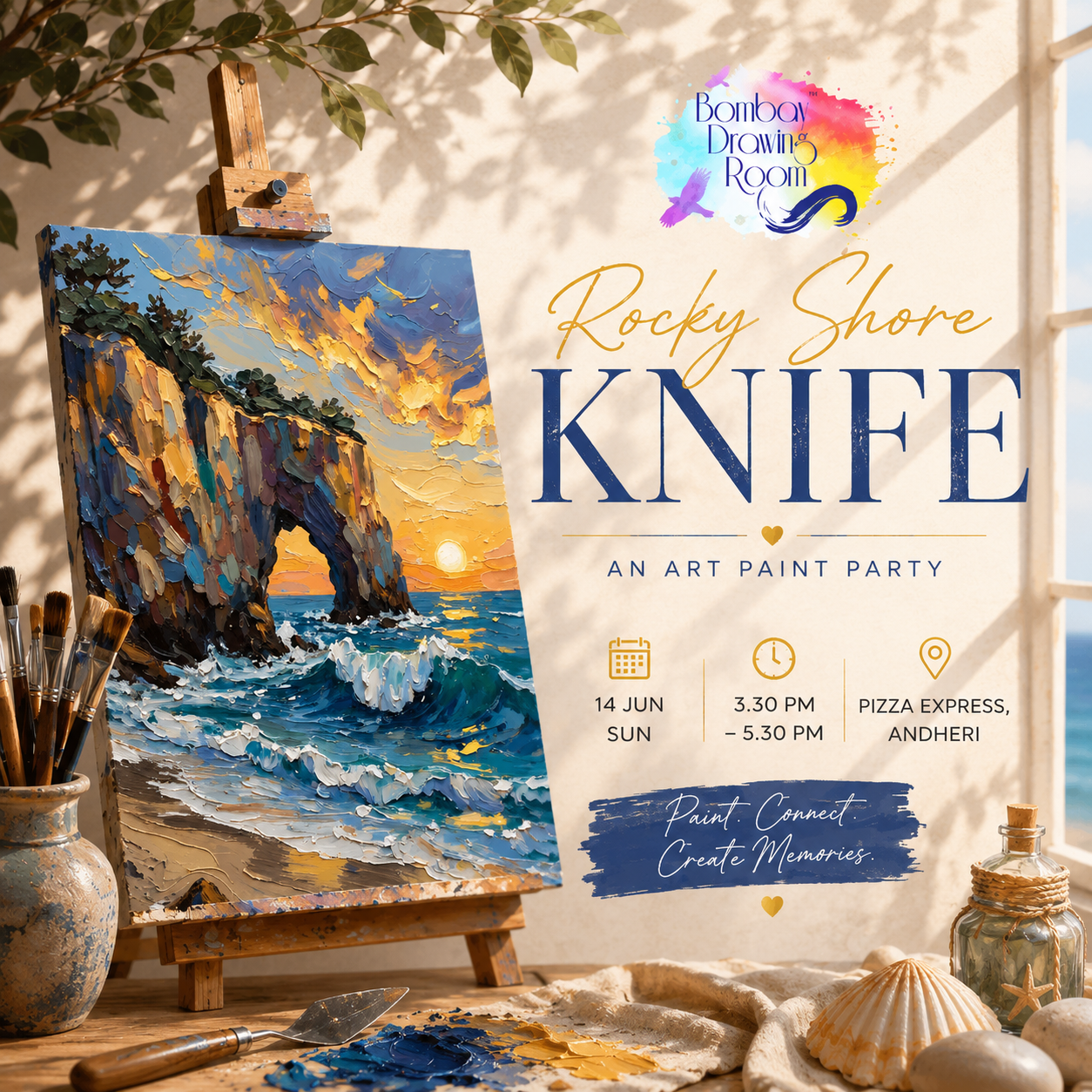 Rocky Shore Knife Painting Workshop, Andheri 14 June