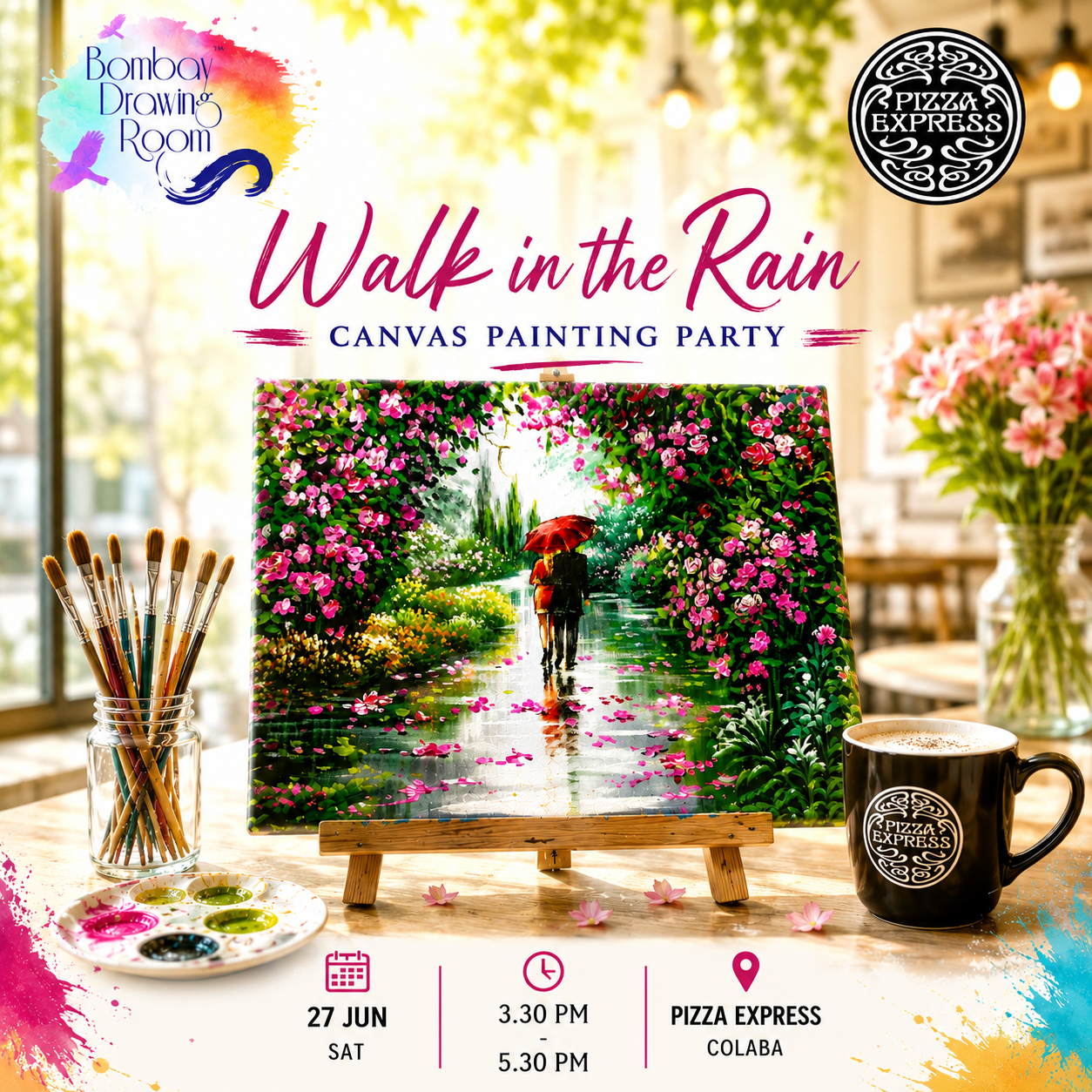 Walk in the Rain Canvas Painting Workshop, Colaba 27 June