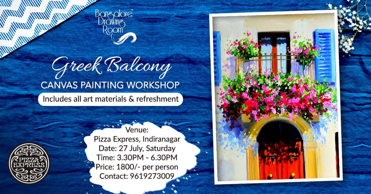 27 July Greek Balcony Canvas Painting Workshop