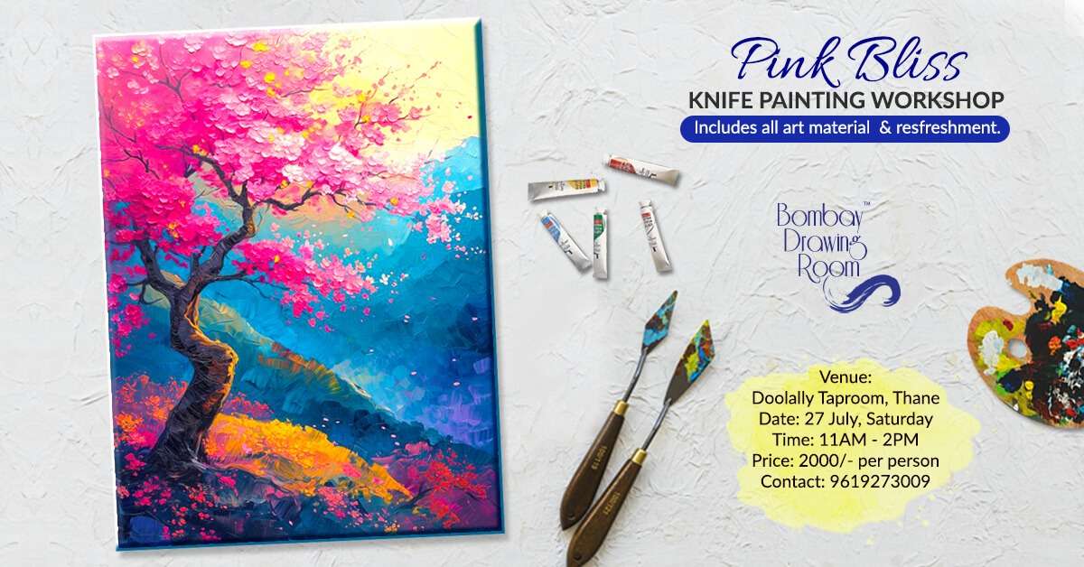 Pink Bliss Knife Painting Workshop by Bombay Drawing Room, Thane