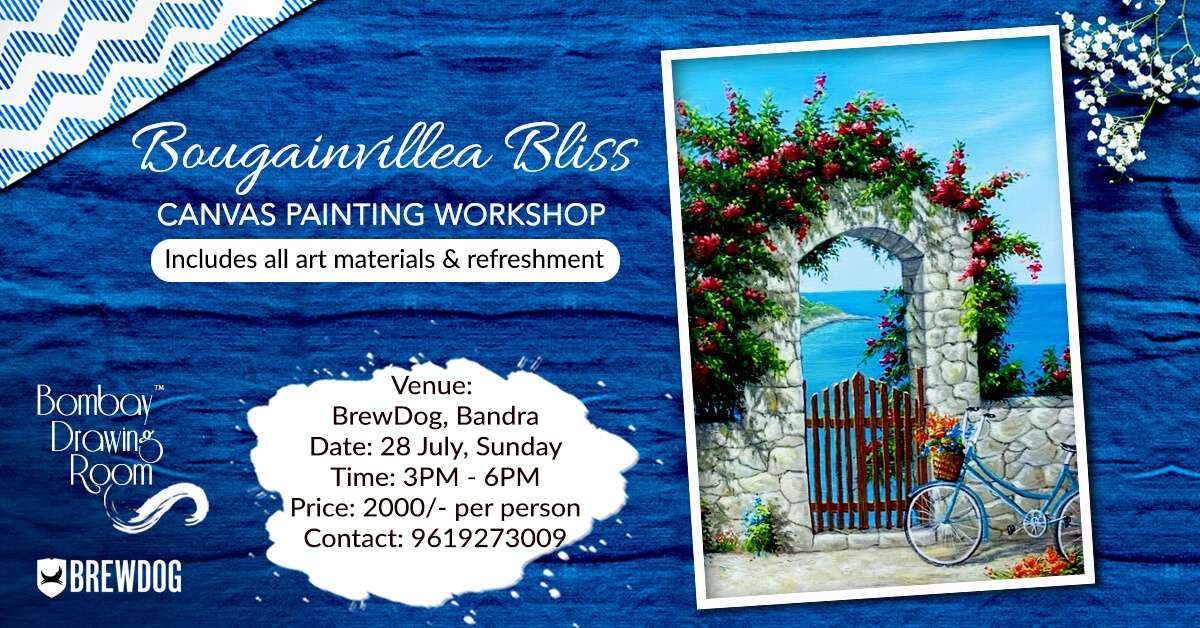 Bougainvillea Bliss Canvas Painting Workshop by Bombay Drawing Room, Bandra