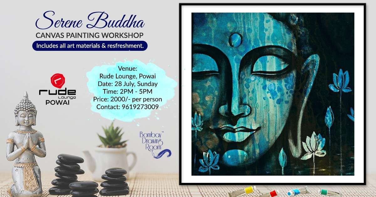 Serene Buddha Canvas Painting Workshop by Bombay Drawing Room, Powai